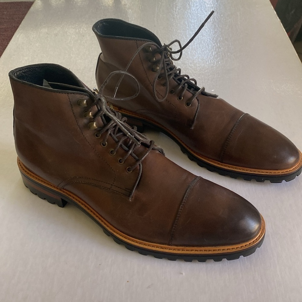 Gordon Rush Men's Chestnut Brown Leather Boots Size 8.5 - Picture 5 of 15